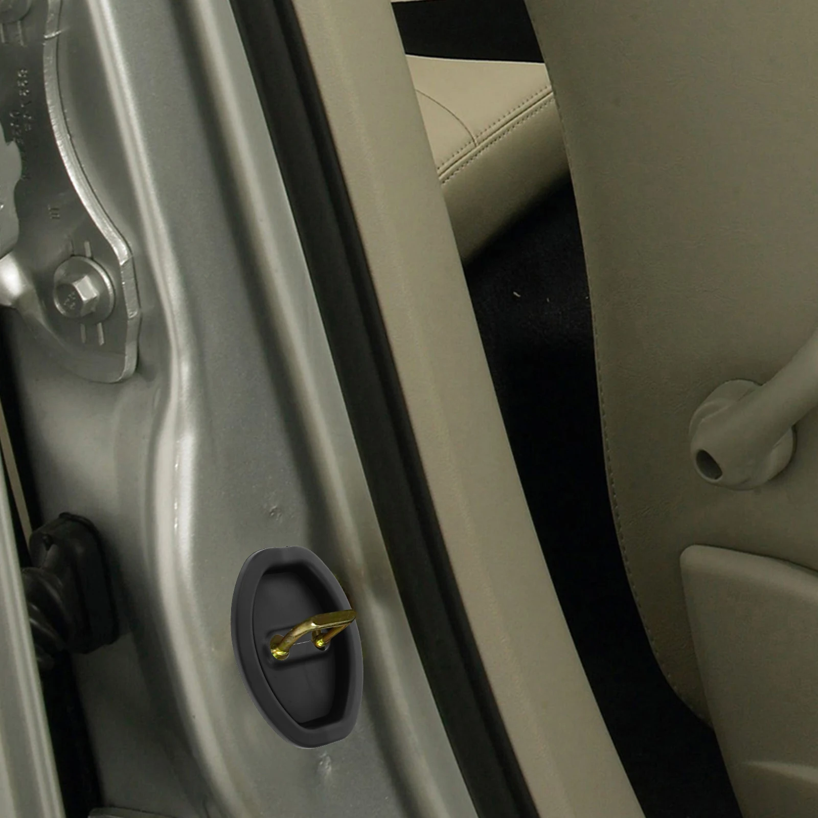 4pcs Silicone Car Door Latch Protective Cover Shockproof Scratch Resistant Universal Fit Door Lock Protector Car Interior