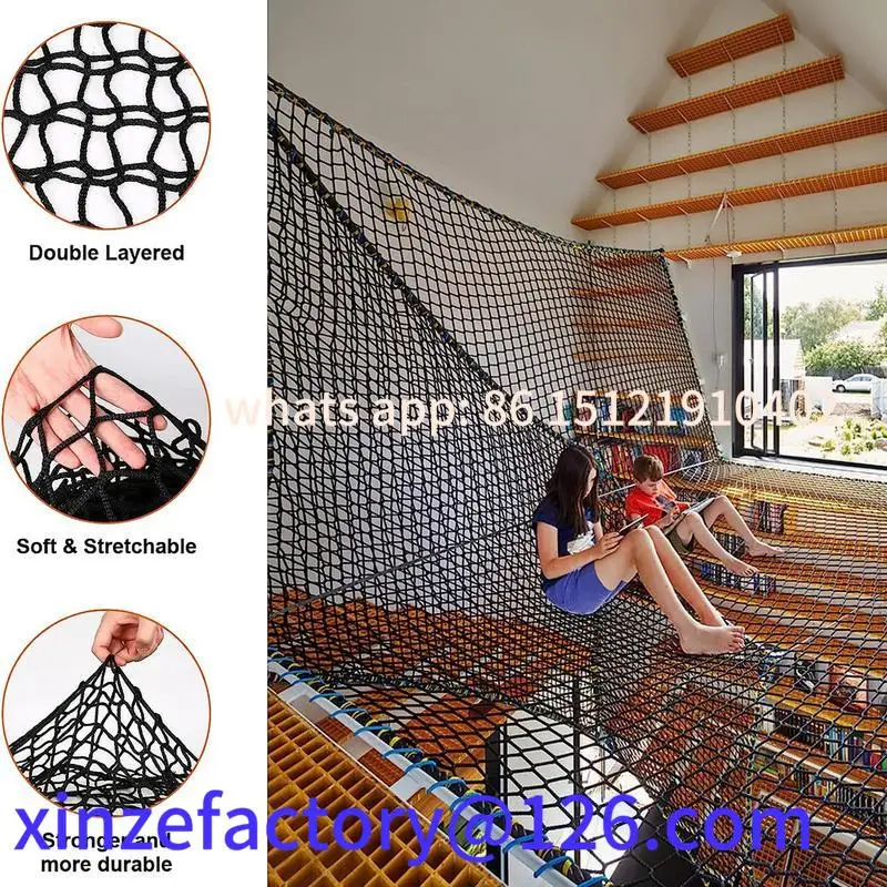 

Be suitable for 1*3m/2*3m Kids Playground Play Safety Net Outdoor Climbing Cargo Net Obstacle Course Double Layers