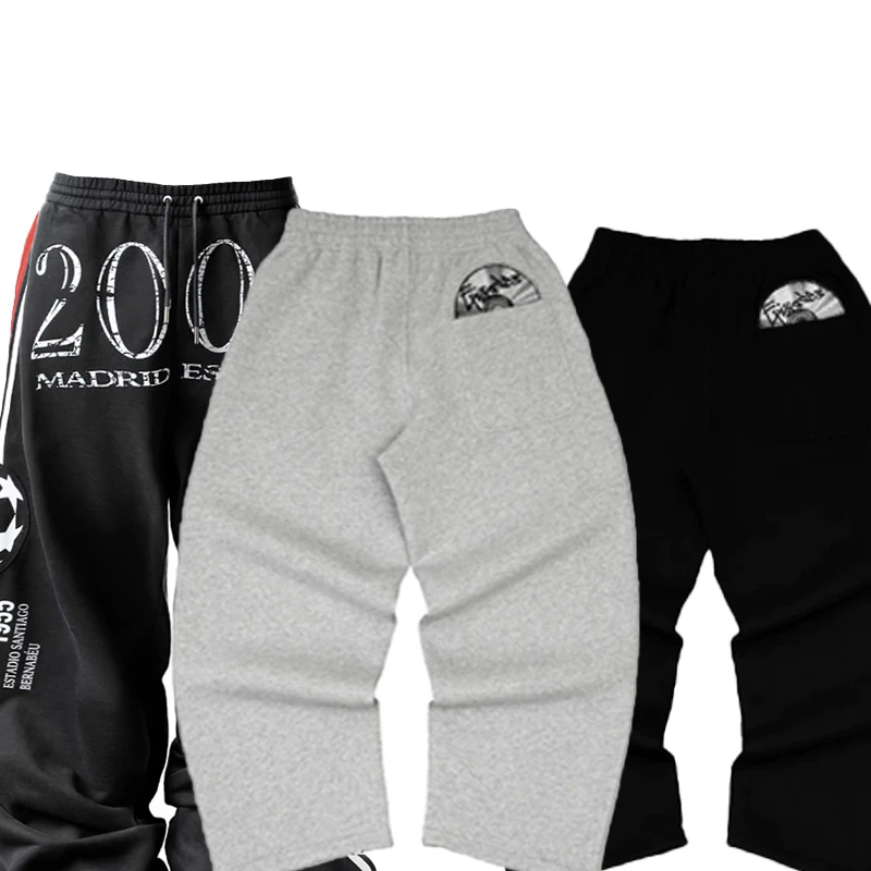 Women's Autumn Winter Long Pants Casual American Retro Hip Hop Street Punk Rock Letter Print Harajuku Aesthetic Loose Long Pants