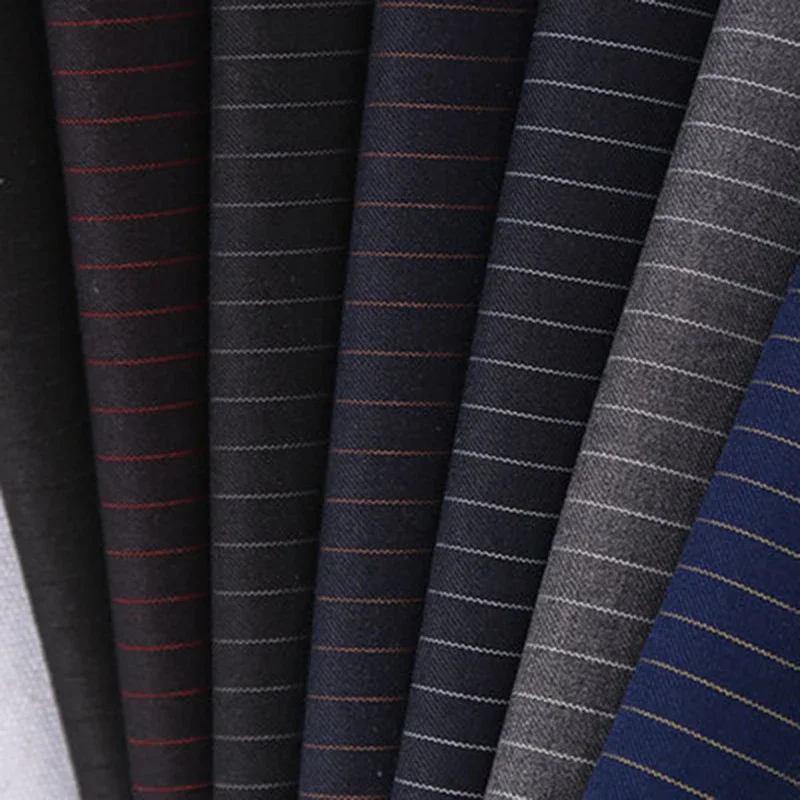 TR Spandex Stripe Fabric For Sewing Suits Men Pants Yarn Dyed Fabrics For Cloth DIY Patchwork Materials Tissu 100X145cm