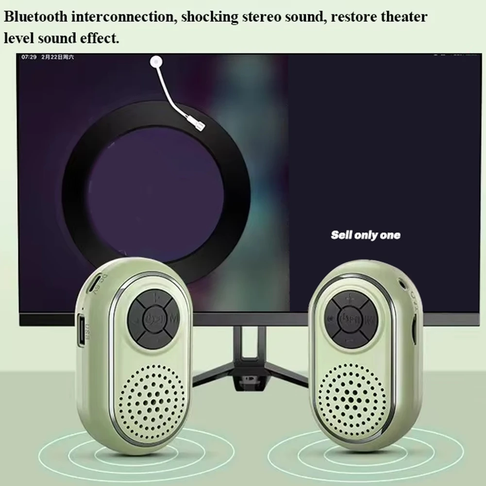 Retail! Mini Bluetooth Speaker Portable Stereo Bluetooth Soundbar Wireless MP3 Music Player Recorder Support FM Radio TF USB B