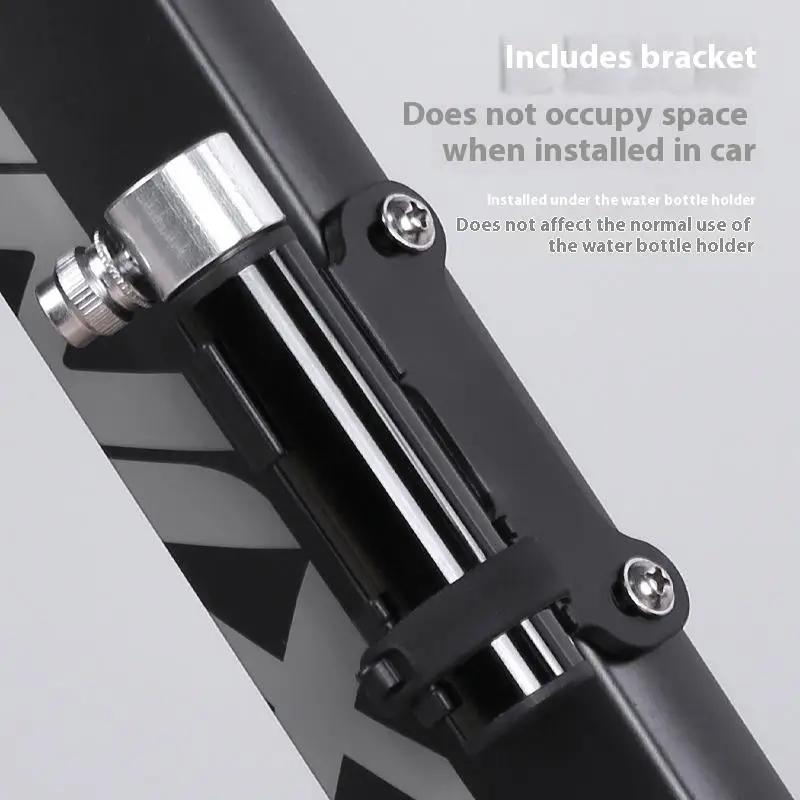 مضخة دراجة صغيرة من سبائك الألومنيوم، مضخة فضية محمولة، مضخة دراجة جبلية على الطرق، مضخة تعبئة الإطارات، معدات ركوب الخيل في الهواء الطلق