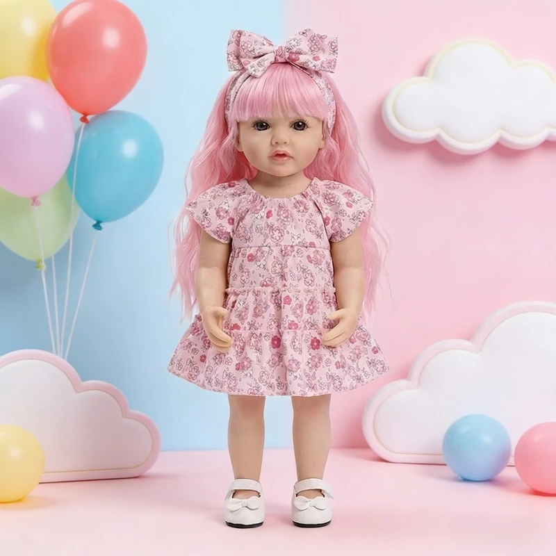 

Кукла Бетти с розовыми волосами 55 см, реалистичная, ручной работы, высококачественная игрушка