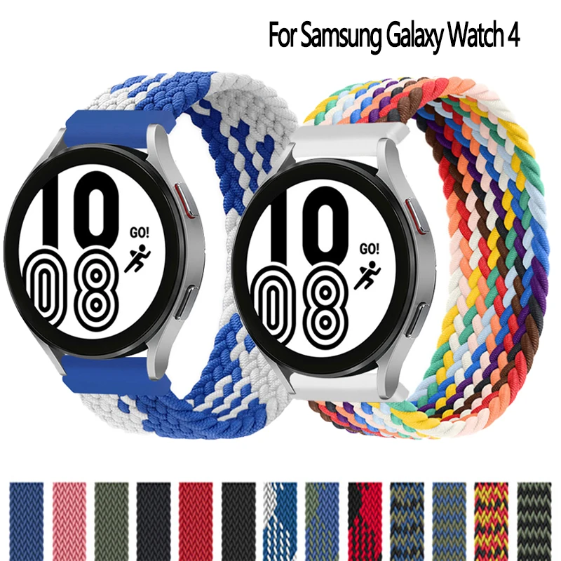 Braided Solo Loop Band for Samsung Galaxy watch 4 5 6 classic/Active 2/Gear S3 bracelet Watcband 20mm 22mm Huawei GT2 Pro strap