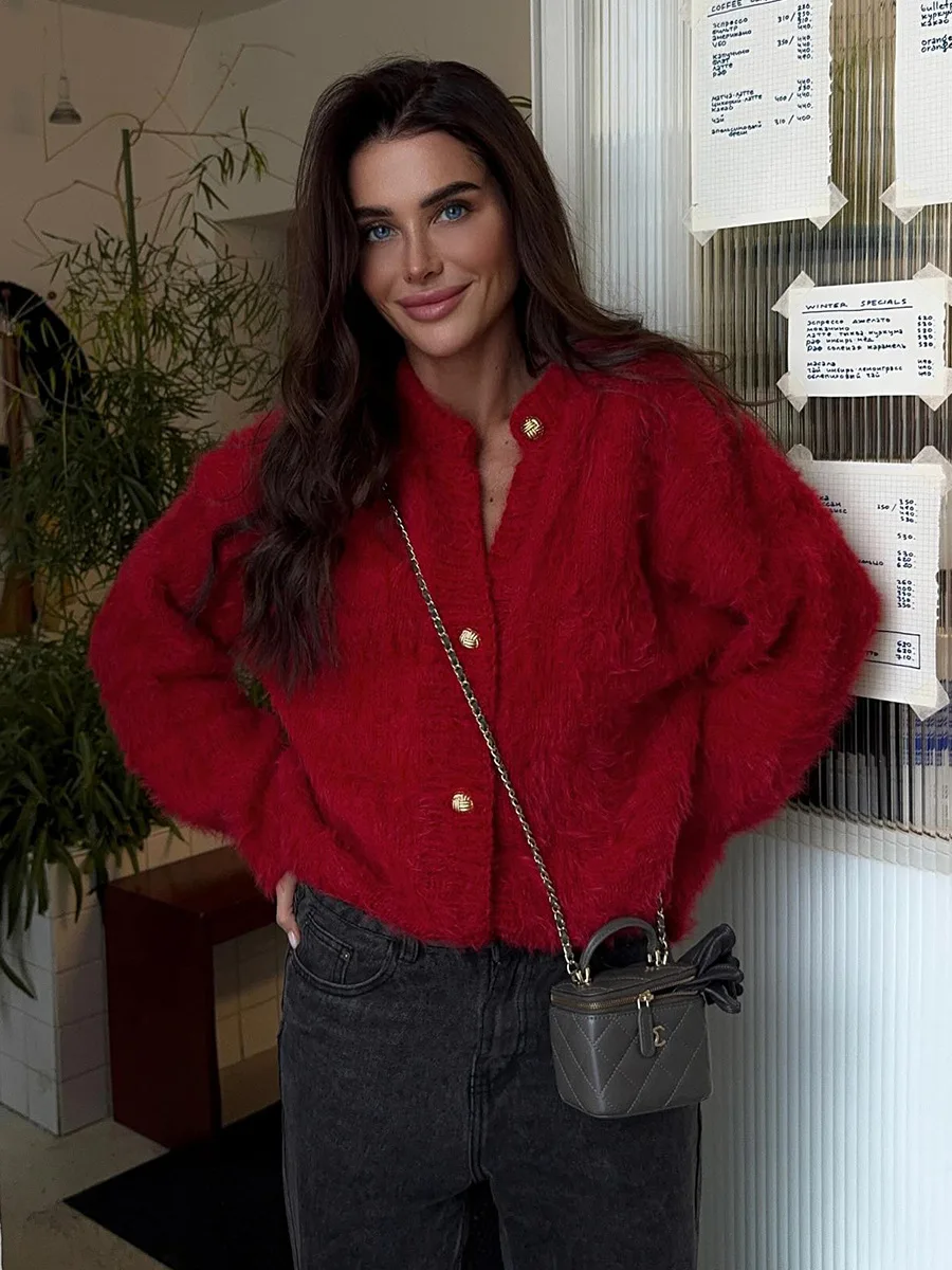 Blubelle جديد الخريف الشتاء لينة سترة متماسكة المرأة المألوف مريحة سترة أزياء مكتب السيدات سترة لاعبا