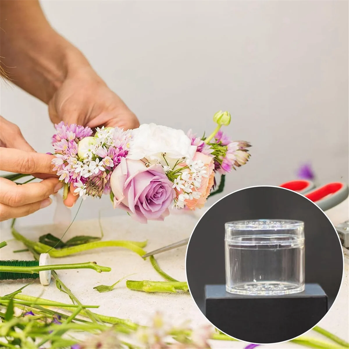 3 Pcs Spiral Ikebana Stem Holder, Transparent Reusable Floral Grid for Vase, Bloom Shaper for Flowers (L)