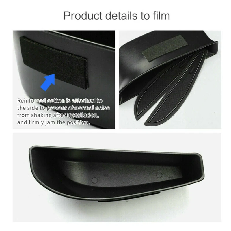 2pcs Front Door Holder Tray Handle Storage Box Container For VW ID.4 ID4 ID 4 Door Car Interior Accessories Black