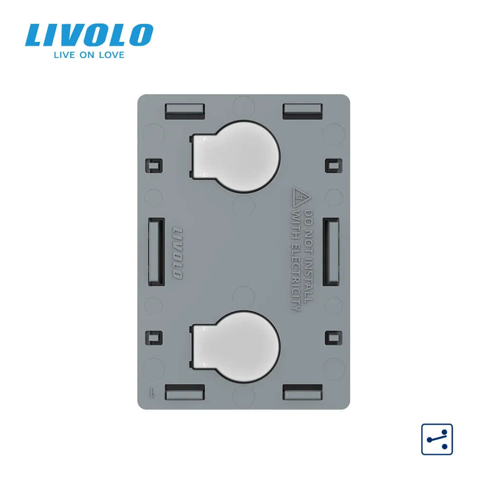 Livolo Base 2 Gang 2 Ways Switch Module for US Standard Panels,AC 110-250V,Wall Light Switch Touch Screen Control VL-FC2SR-3G