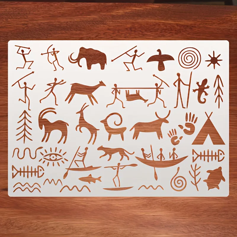 A4 size Wall Painting Stencils Stamp Scrapbook Album Decorative Embossing Craft Paper DIY Flower Label Stencil Original murals