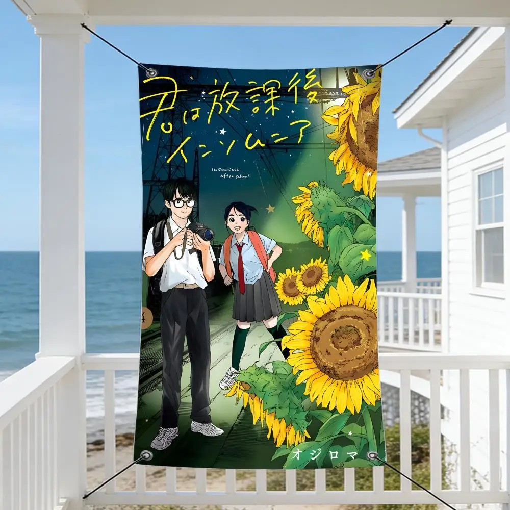 Anime I-Insomniacs A-After S-School Flags Cozy Home Flag 4 Grommets Anti-Wrinkle Waterproo  Indoor