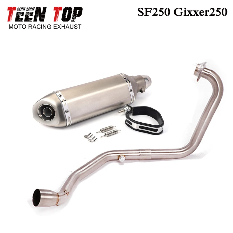 For SUZUKI Exhaust SF250 Gixxer250 Exhaust 51mm Stainless Steel Motorcycle Exhaust Muffler SF250 Exhaust System Motor Accessorie