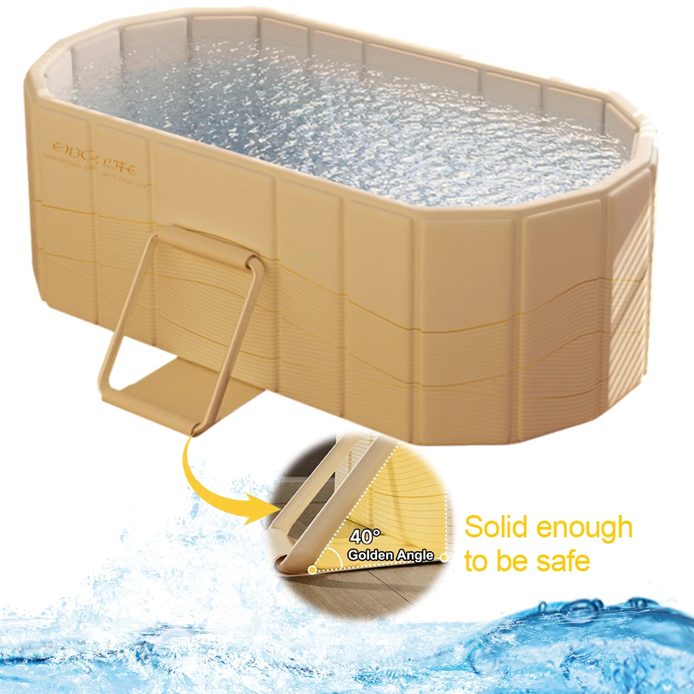 

Foldable Collapsible Ice Bath Tub Large Soaking Bathtub Dual Drainage Design Cold Plunge Tub for Hot Bath and Ice Bath