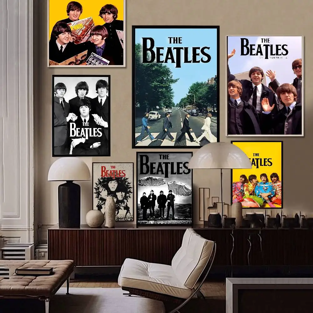 Hot T-The B-Beatles band Self-adhesive Art Poster Whitepaper Sticker DIY Room Bar Cafe Wall Decor
