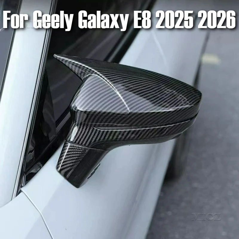 

For Geely Galaxy E8 2025 2026 Car Accessories ABS Cow Horn Shape Rearview Mirror Decorative Cover Modification Supplies 2PCS