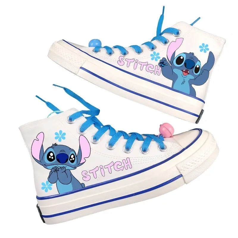 Disney Lilo & Stitch Sport Shoes Tennis Shoes White Shoes Couple Casual Sneakers High-top Basket Shoes Running Shoes Size 35-44