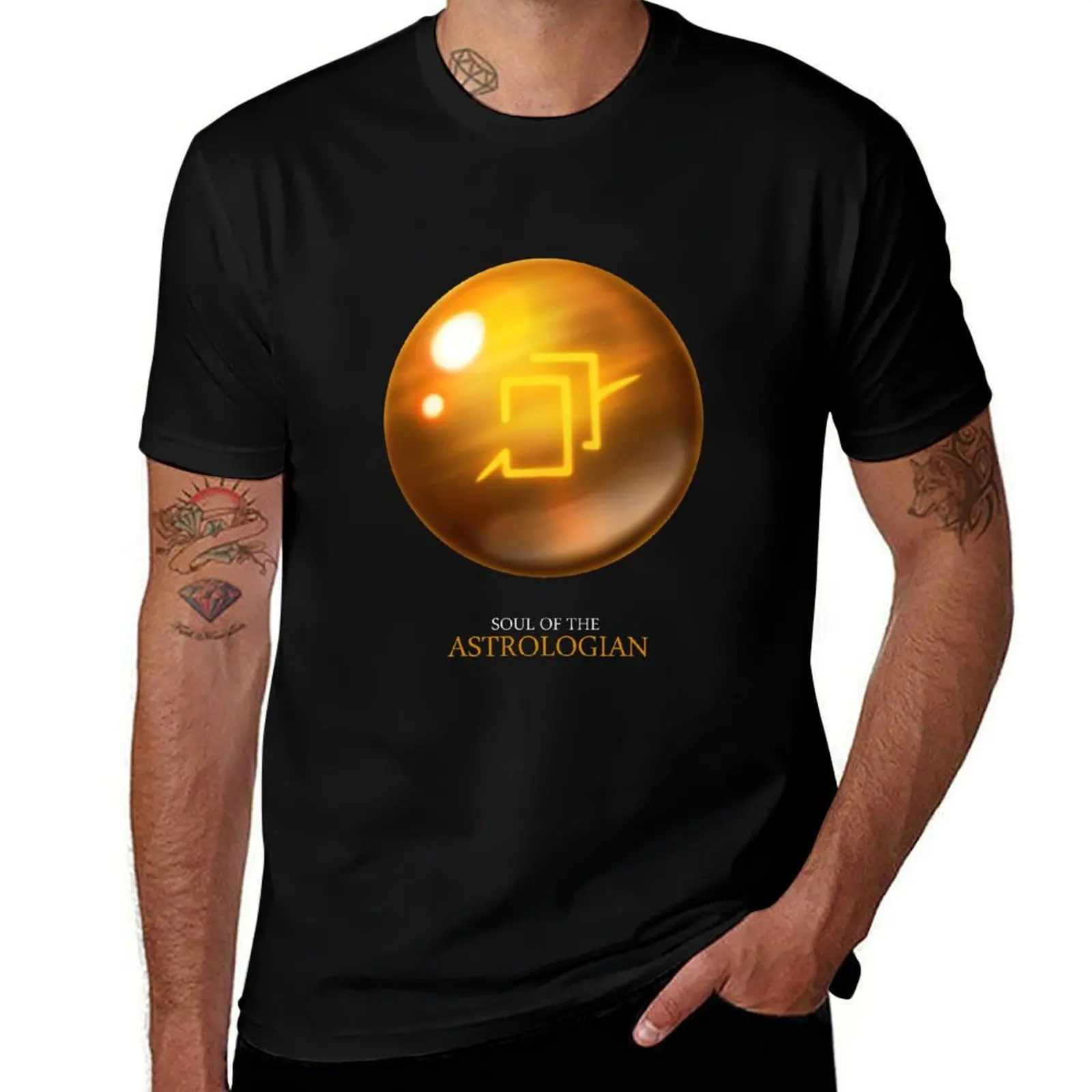 Soul of the Astrologian -black T-Shirt anime t shirts oversize cotton t shirts man 100% T-Shirt