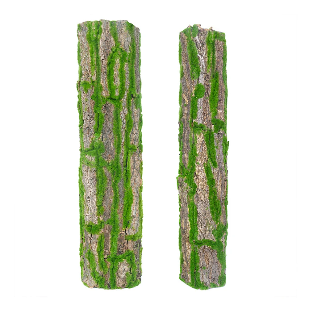 Simulation Plant Tree Bark Wall Decoration Balcony Garden Furniture Office Ornament Artificial Moss Water Pipe Pillar 50cm*30cm