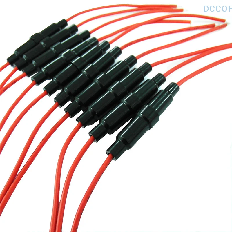 10 PCS 5x20mm Fuse Holder Case In-Line Screw Type With Wire Cable Stock