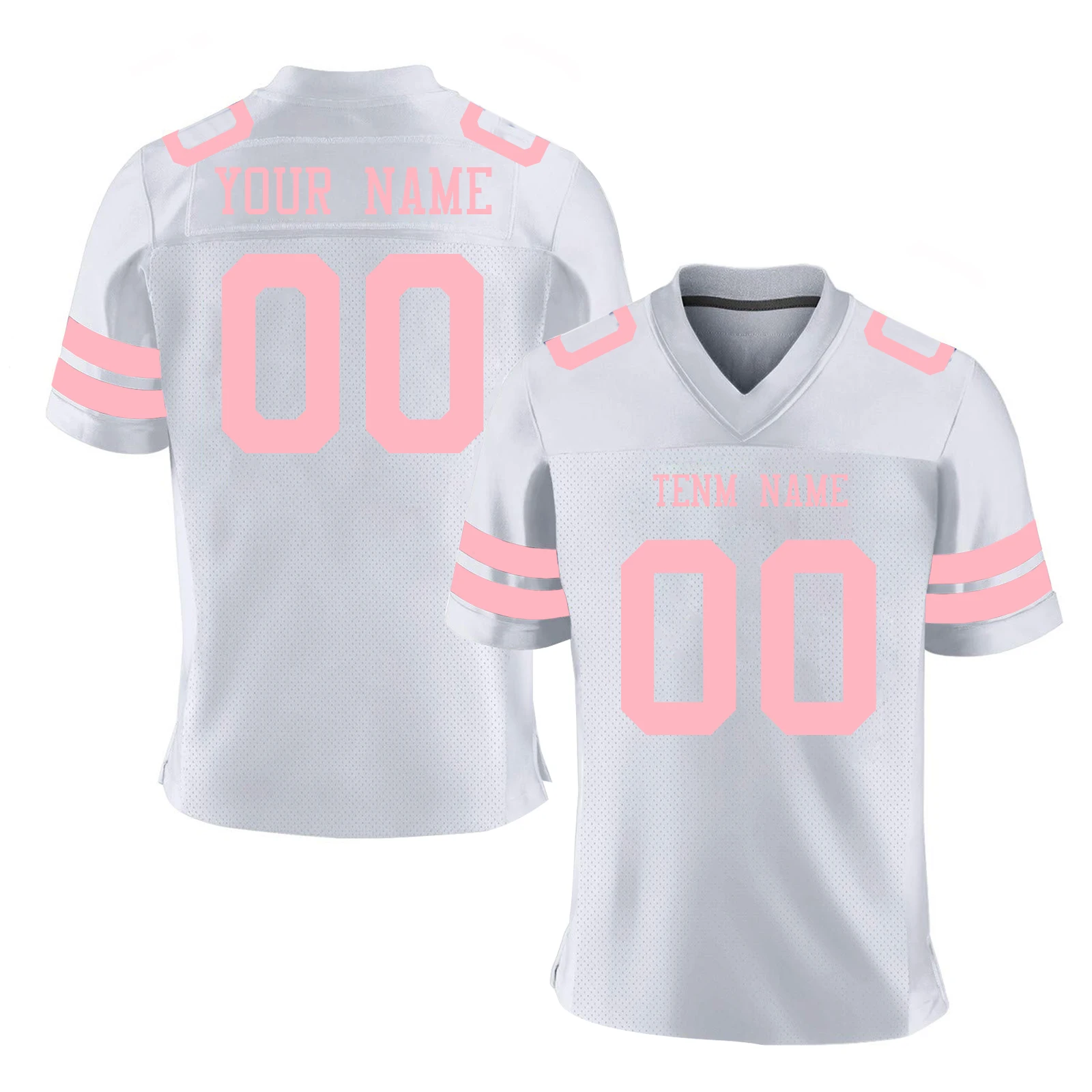 

Custom Football Jersey, White Pink American Football Shirt with Name Number, Personalized Gifts for Football Lovers Men Women