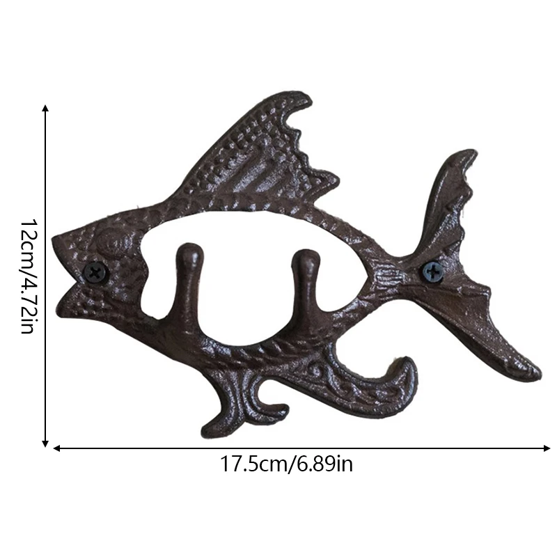 Home Decor Hooks Metal Wall Hooks Flying Fish Shape Key Hanger Pastoral Vintage Coat Rack Clothes Hook Home Decoration