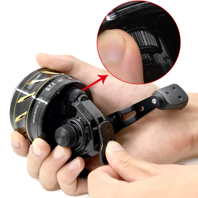 อุปกรณ์เสริมรอกตกปลาสำหรับกิจกรรมกลางแจ้ง อัตราทด 3.9:1, ฝาครอบด้านหน้าทำจากอลูมิเนียมอัลลอยด์ CNC, วงแหวนนำสายเซรามิก, รอกตกปลาเกียร์โลหะเต็มรูปแบบ