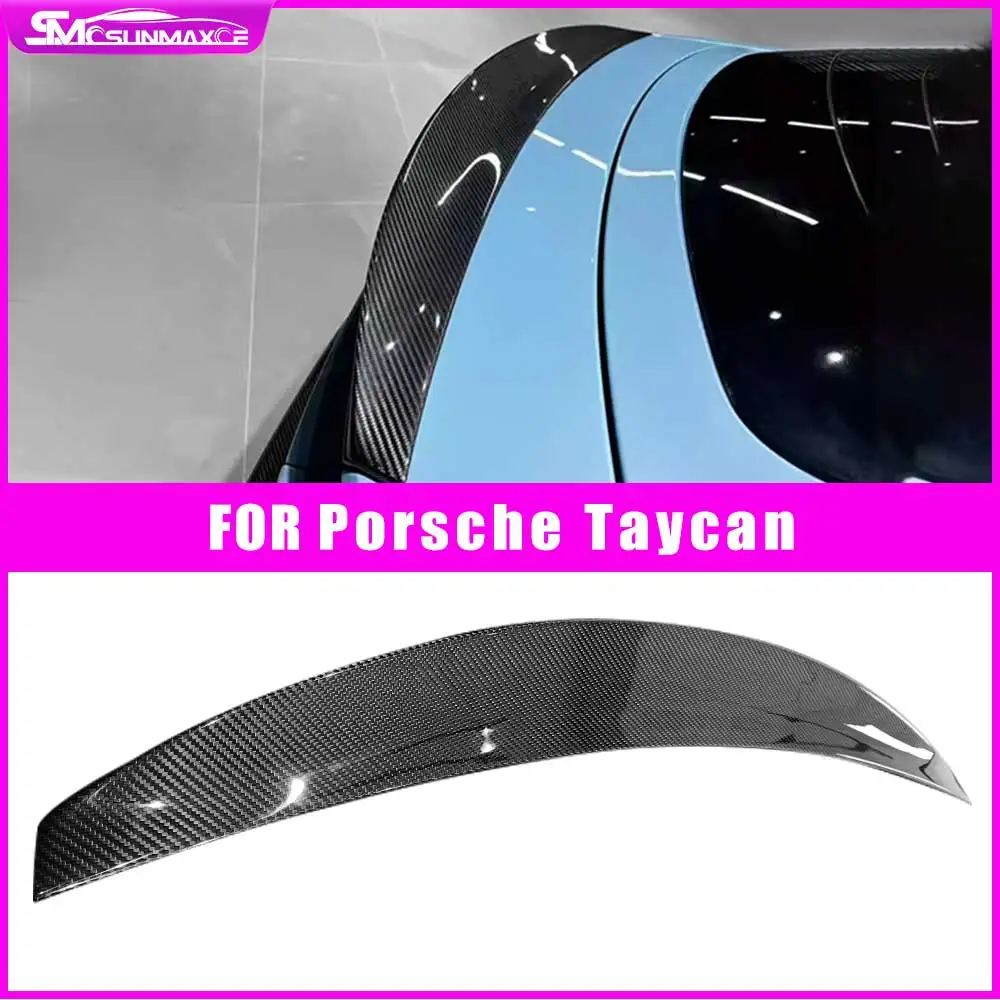 

For Porsche Taycan 2019-2025 Real Dry Carbon Fiber Rear Trunk Lip Duck Spoiler Wing Car Styling