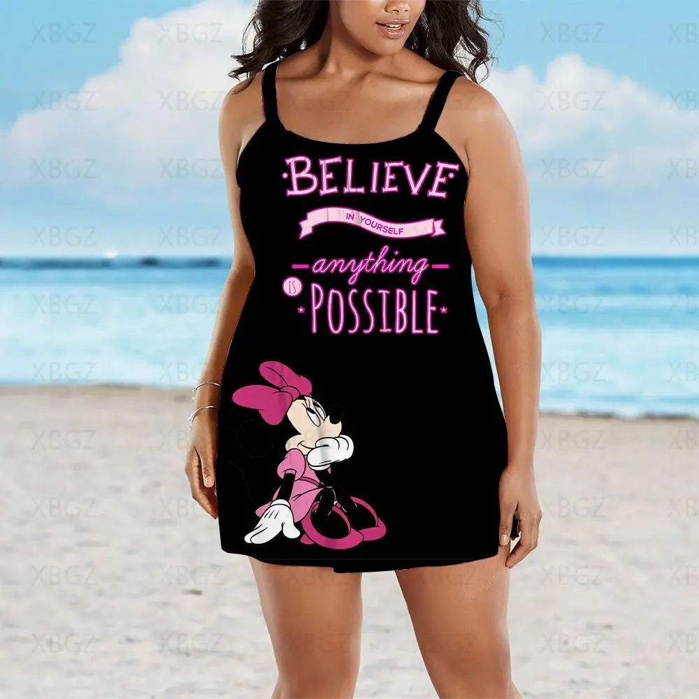 Sem mangas plus size roupas de verão vestidos das mulheres dos desenhos animados frete grátis mickey mulher 2022 solto estilingue praia vestido boho sexy