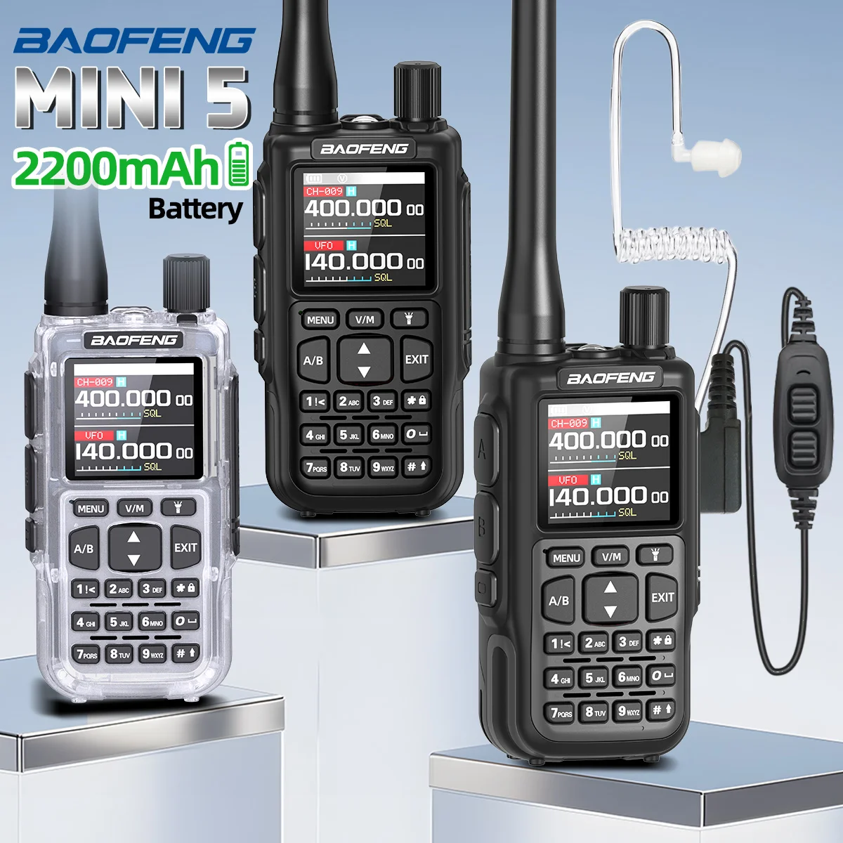 baofeng-mini-5-ウォーキートーキー-アップグレード版-2200mahバッテリー-ブルートゥースプログラミング-デュアルpttバンド-ポータブルハムラジオ-キャンプや救助活動に最適