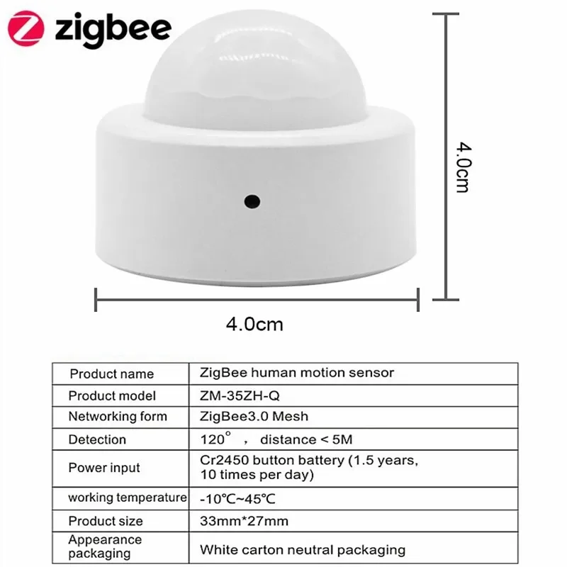 Tuya Zigbee PIR Motion Sensor Human Body Motion Sensor Smart Security Detector Smart Life Control Works With Alexa Google Home