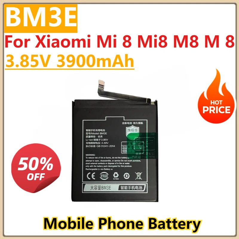 

Новый аккумулятор BM3E 3,85 В, 3900 мАч для Xiaomi Mi 8 Mi8 M8 M 8, аккумулятор для телефона, в наличии с инструментами