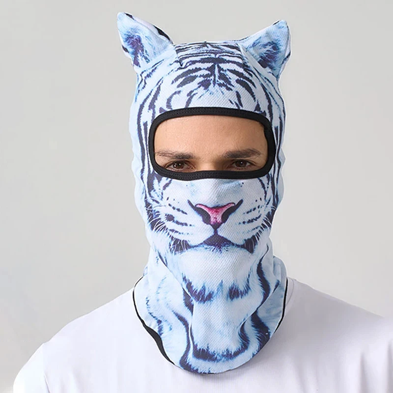 3D Full Face Hood Masque Cat Ski BalaclavaAnimal Face Covering Cute AnimalBalaclava Motorcycle Motocross Ski Snowboard Hat