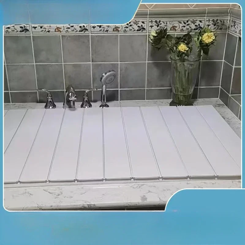 Foldable Dustproof Support  Bathtub Cover Insulation Board Shower Storage Rack  Bathrooms