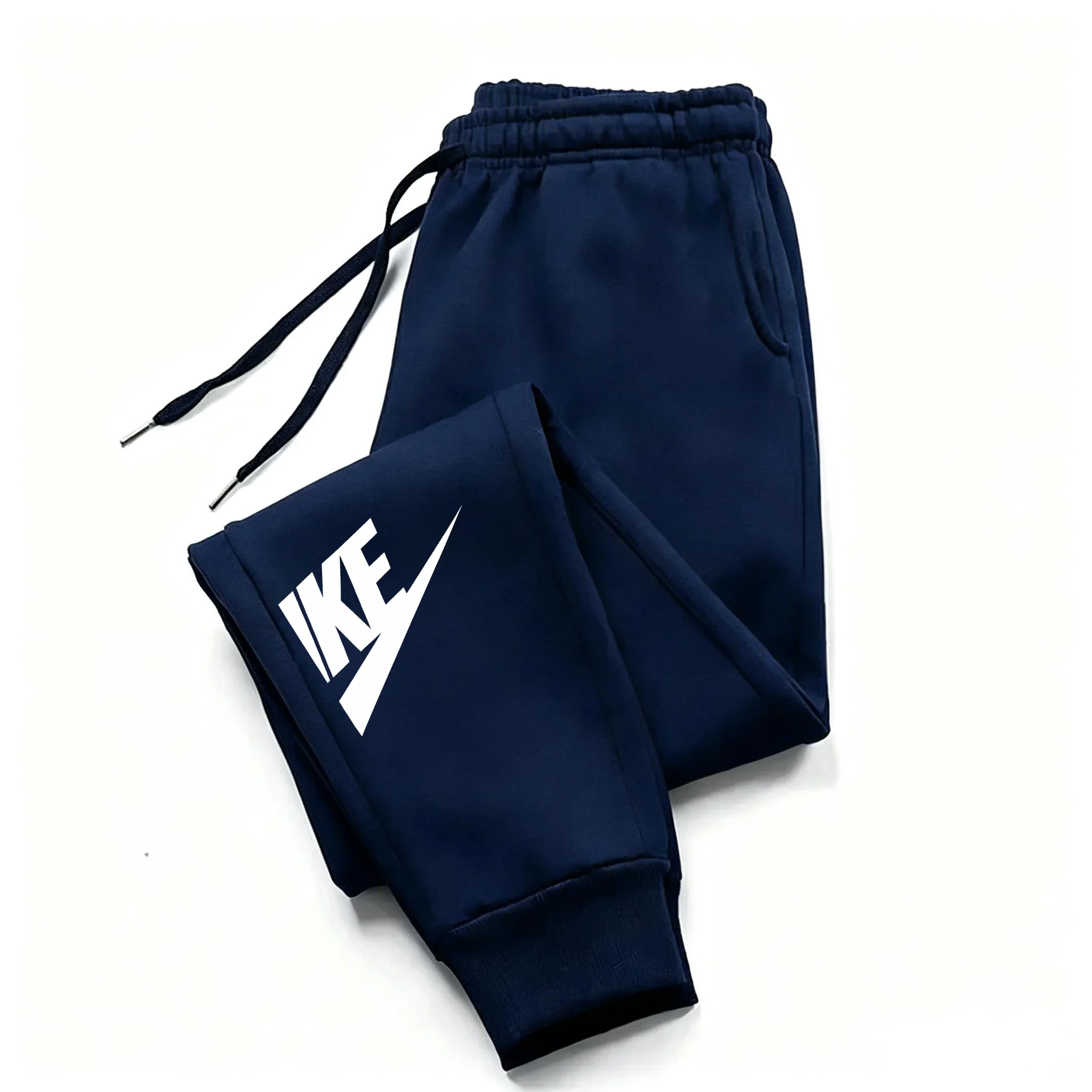 Men Running Jogger Pants With Graphic Print, Elastic Waist, Tapered Cut, Soft Fabric For Casual Athletic Look