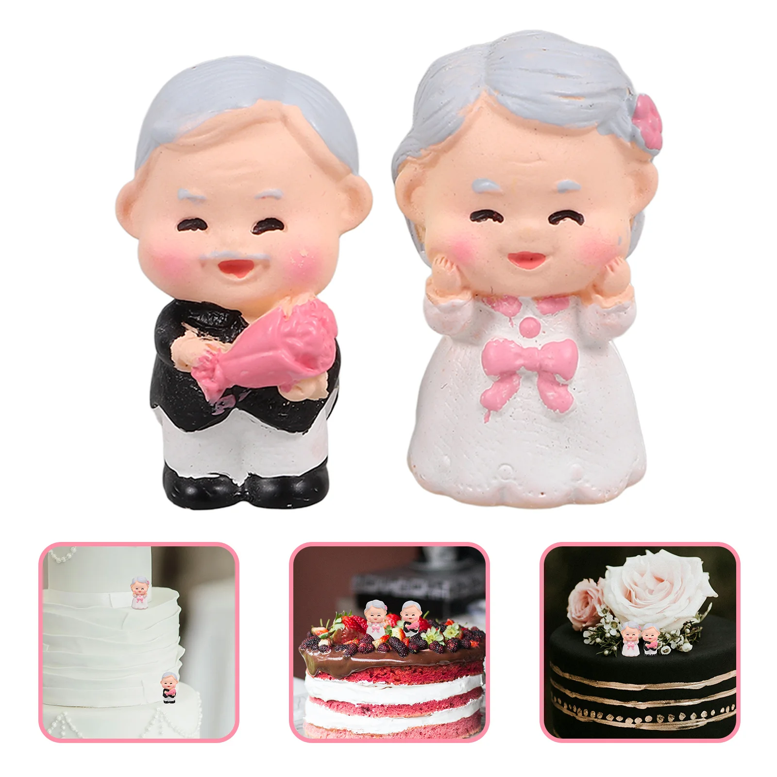 1 set 1 Set Wedding Cake Decor Bride Groom Resin Couple Figure Small Wedding Crafts Kitchen Bar Decor Valentine Gift