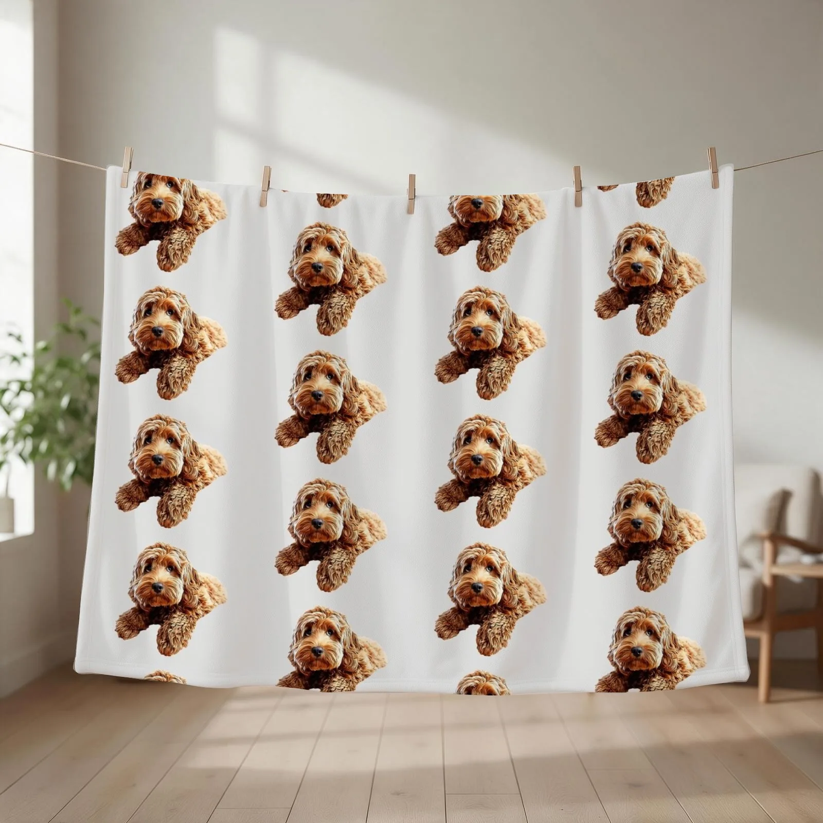 Doodle Cockerpoo Cockapoo Spoodle Cute Puppy Dog Throw Blanket couch cozy soft plush fuzzy picnic outdoor blanket