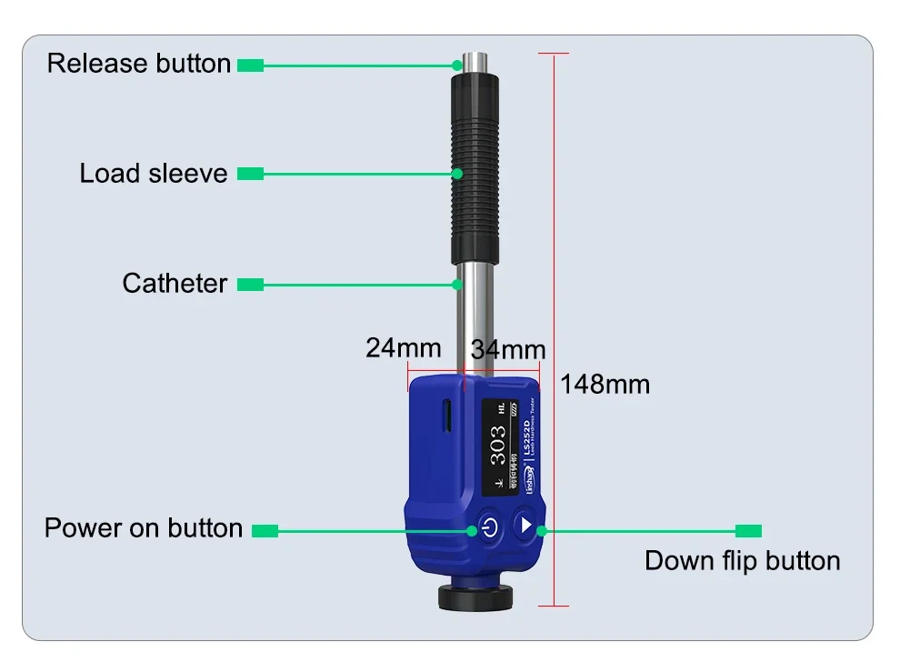 LS252D Leeb Portable Hardness Tester Machine Pen Type D Impact Device Hardness Tester Metal Portable Leeb Hardness Tester Steel