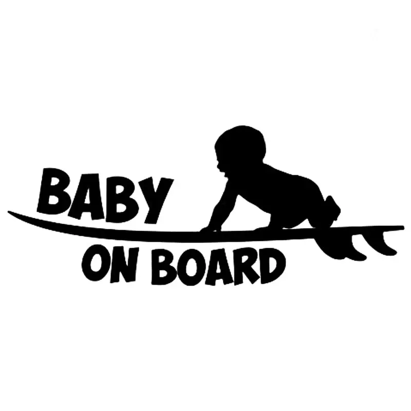 

Car Sticker Personality Funny Baby Car Funny Sticker Cute Surfboard Surfer PVC Car Sticker Waterproof Cover Scratch, 19cm*8cm
