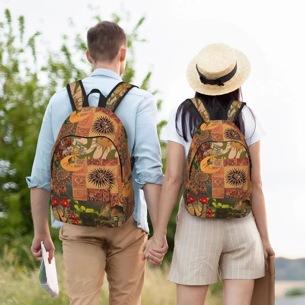 Reggae Rock Bob Marley Hippie Patchwork Student Backpack School Bag Hiking Travel Daypack for Men Women Bookbag Shoulder Bags
