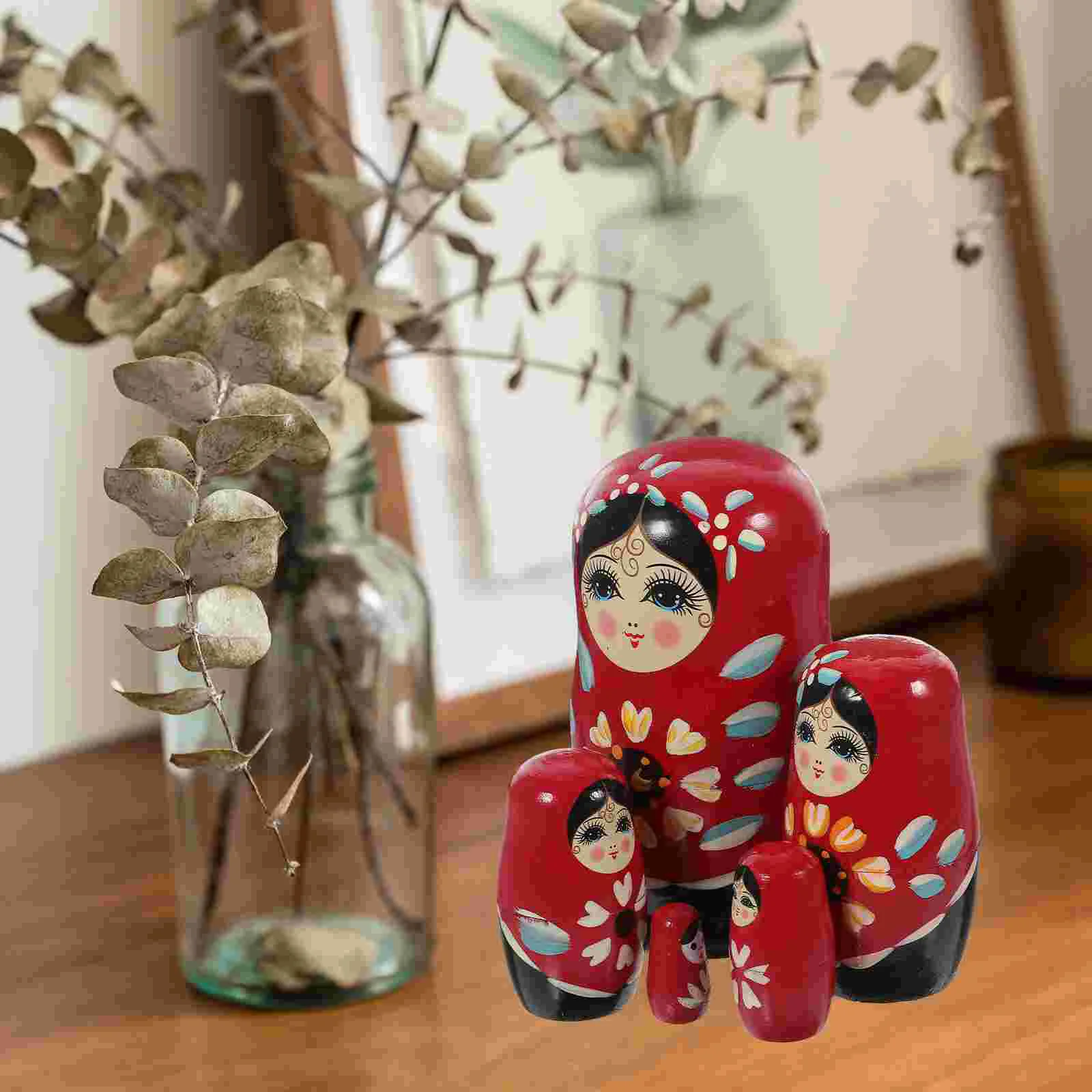 Nesting Dolls Wooden Matryoshka Nesting Wooden Russian Handmade Children’s Toys Stack Stacking