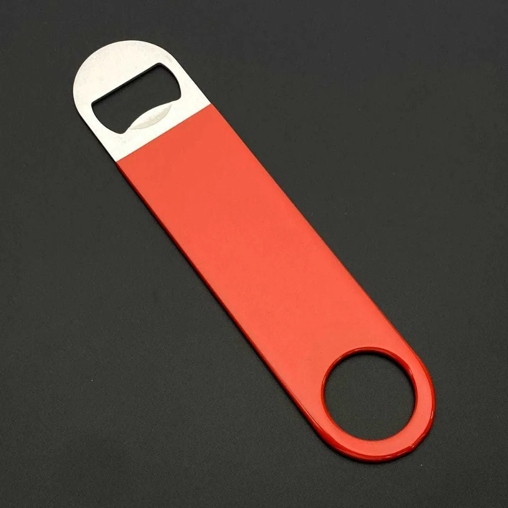 Bartender Beer Bottle Opener Flat Speed Open Rubber Coated Stainless Steel Mini Durable Bar Blade Kitchen Tool Keychain Gifts view 2