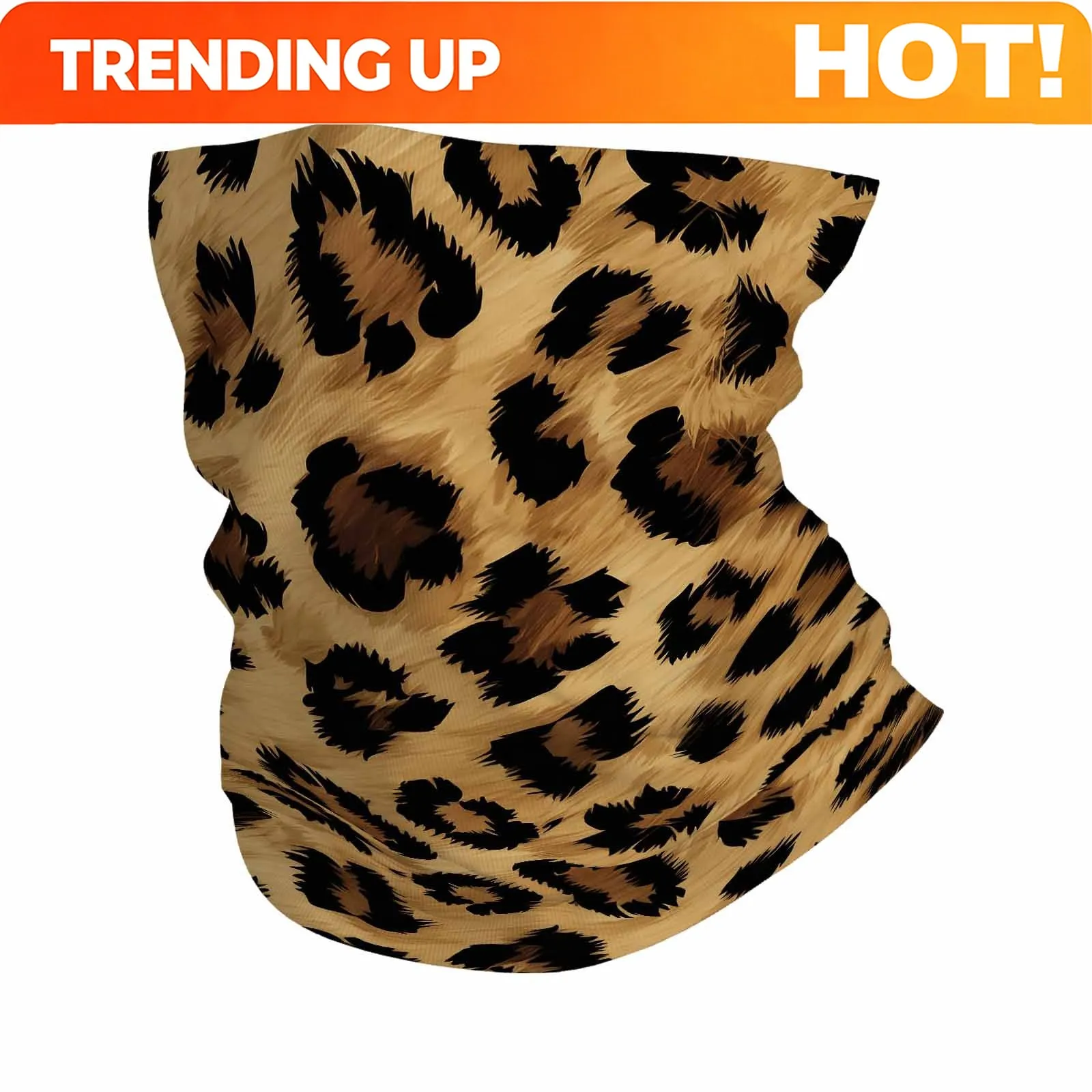 Customization Leopard Print Pattern Novel Design Multi-Functional Printed Scarf Suitable For Outdoor Men Women Unisex Mask Holid