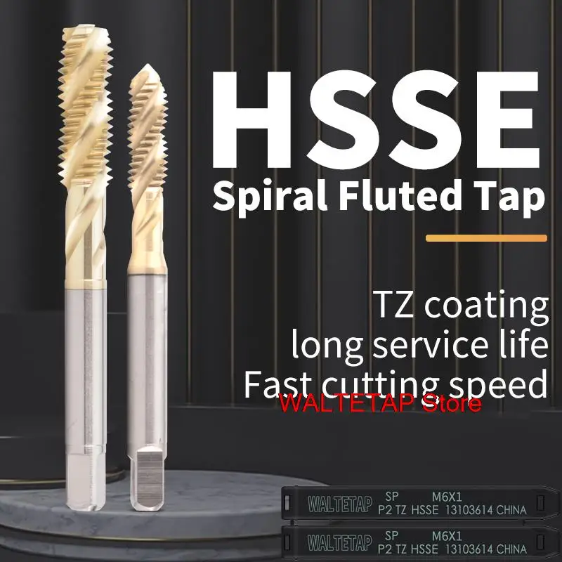 WALTETAP HSSE-M35 JIS Standard TiAIN Coating Spiral Fluted Tap M11 M12 M13 M14 M15 M16 M18 M20 M22 Machine Fine Thread Taps