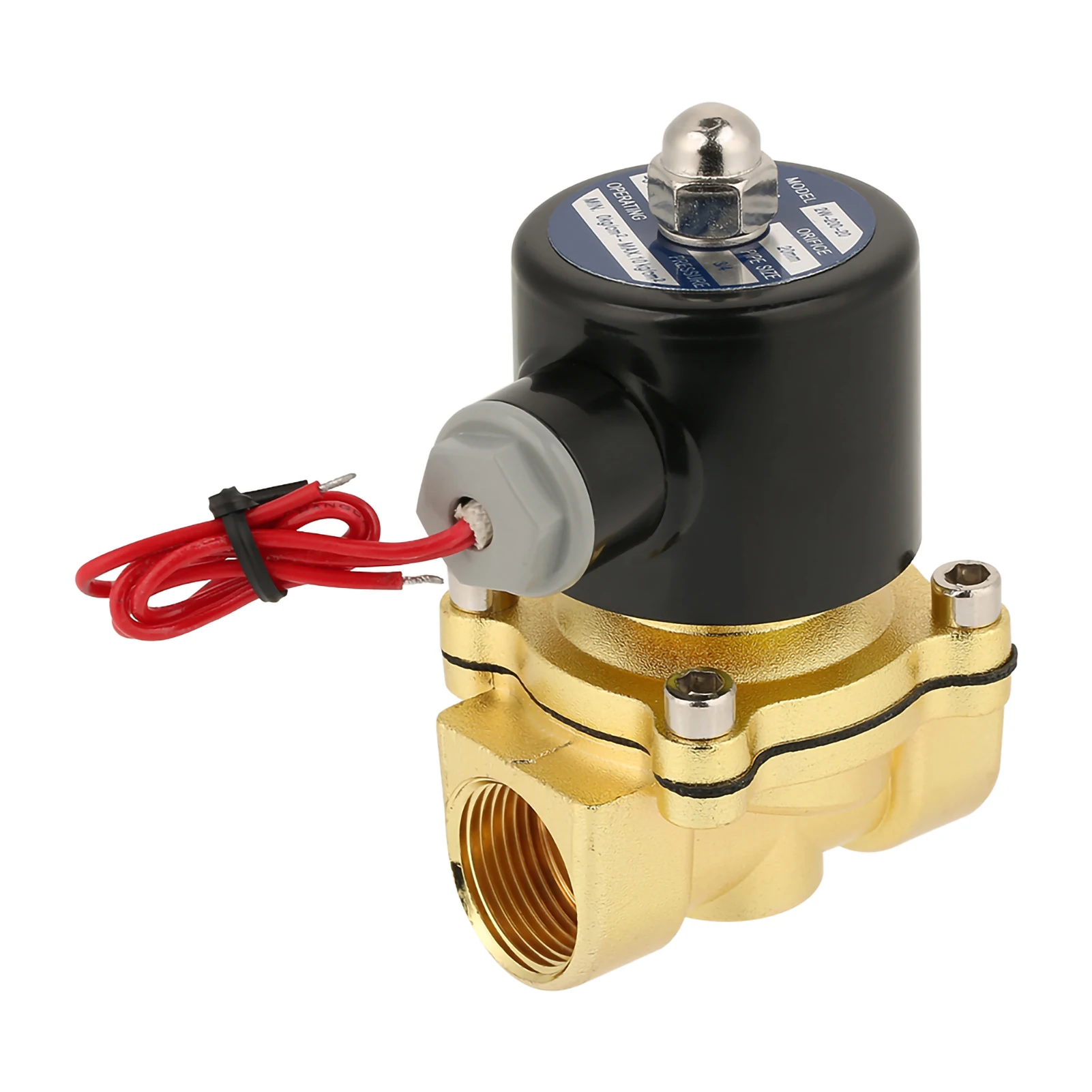 

1pc PT3/4 Normally Closed Twoport Aluminum Alloy Solenoid Valve for Air Water Oil 110V AC