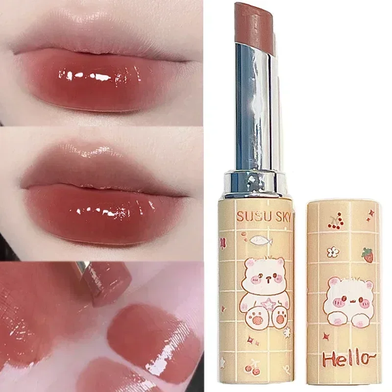 Gelei Getinte Lippenbalsem Make-Up Hydraterende Kersenperzik Anti-Stick Cup Anti-Krakende Rode Lippenstift Herstellen Lippen Verzorgingscosmetica