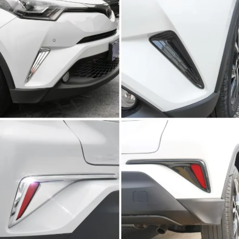 

For Toyota CHR C-HR 2017-2021 Front Rear Foglight Lamp Sticker Cover Fog Lights Lamps Eyelid Eyebrow Strip Cover Trim