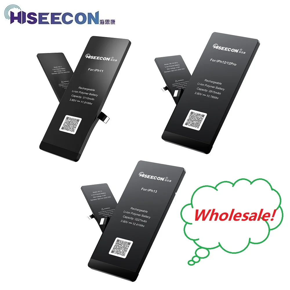 HISEECON Wholesale Battery For iPhone X XR XS XSM 11 12 13 14 Pro Max Max Rechargeable Original Cell Core OEM Repair Tools Kit