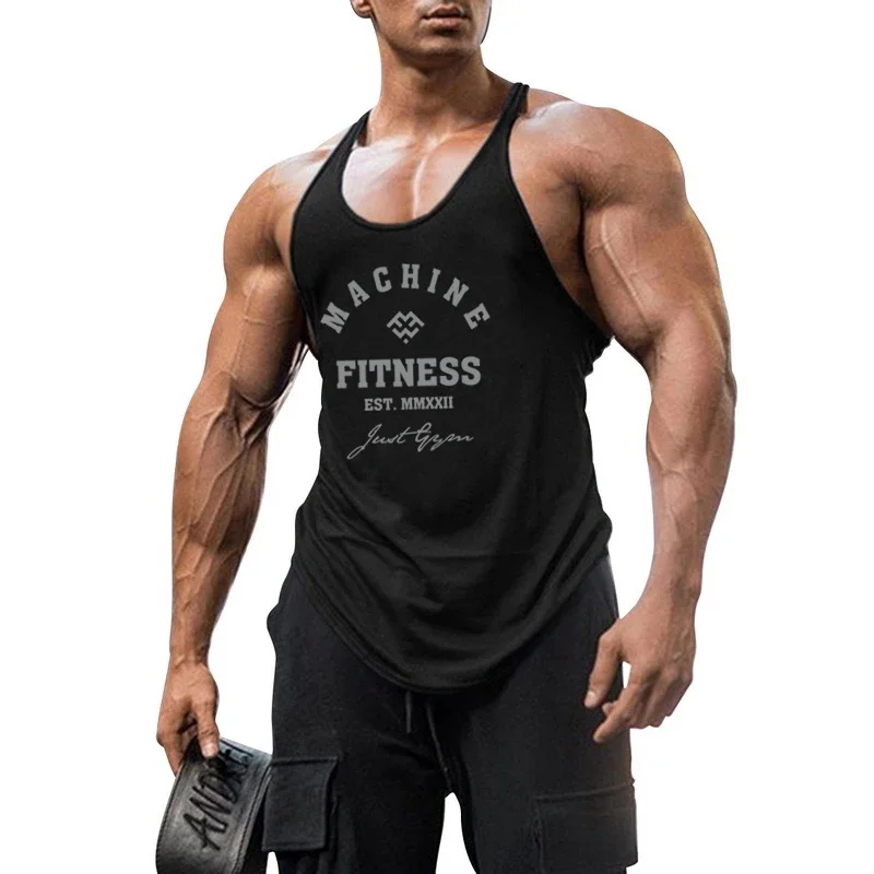 Muscleguys Y Back Gym Tank Top Men Cotton Fitness Clothing Bodybuilding Sleeveless Shirt Muscle Stringer Singlets Workout Vest