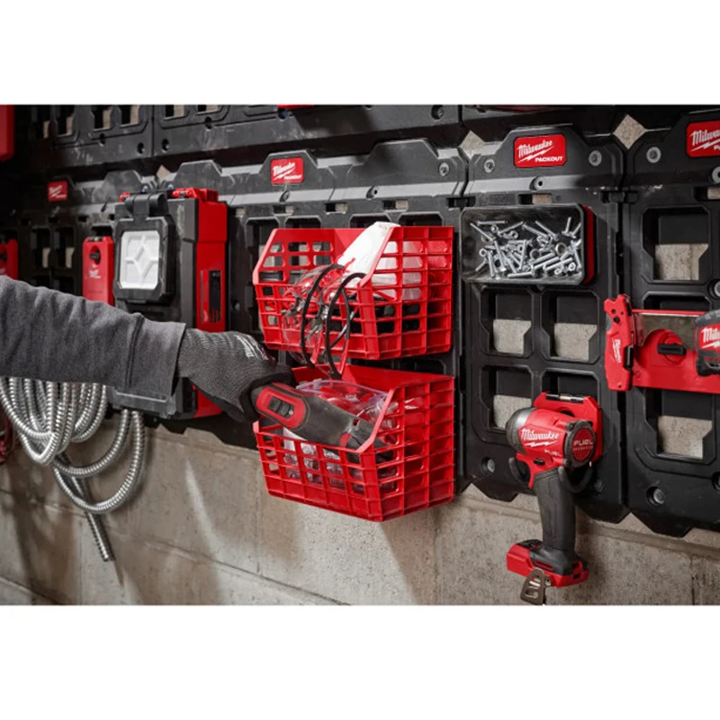 Milwaukee 48-22-8342 PACKOUT Compact Wall Mounted Tool Storage Wall Basket Plastic High Hardness Tool Accessories Storage Basket