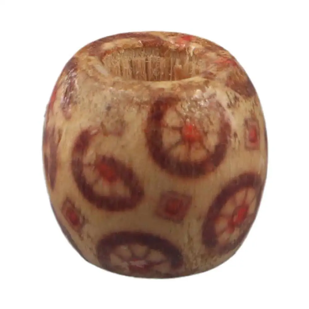 50pcs/set DIY Reggae Wooden Hair Beads Hip-hop Natural Big Hole Dreadlock Bead Vintage Charms Hair Braids Bead Party