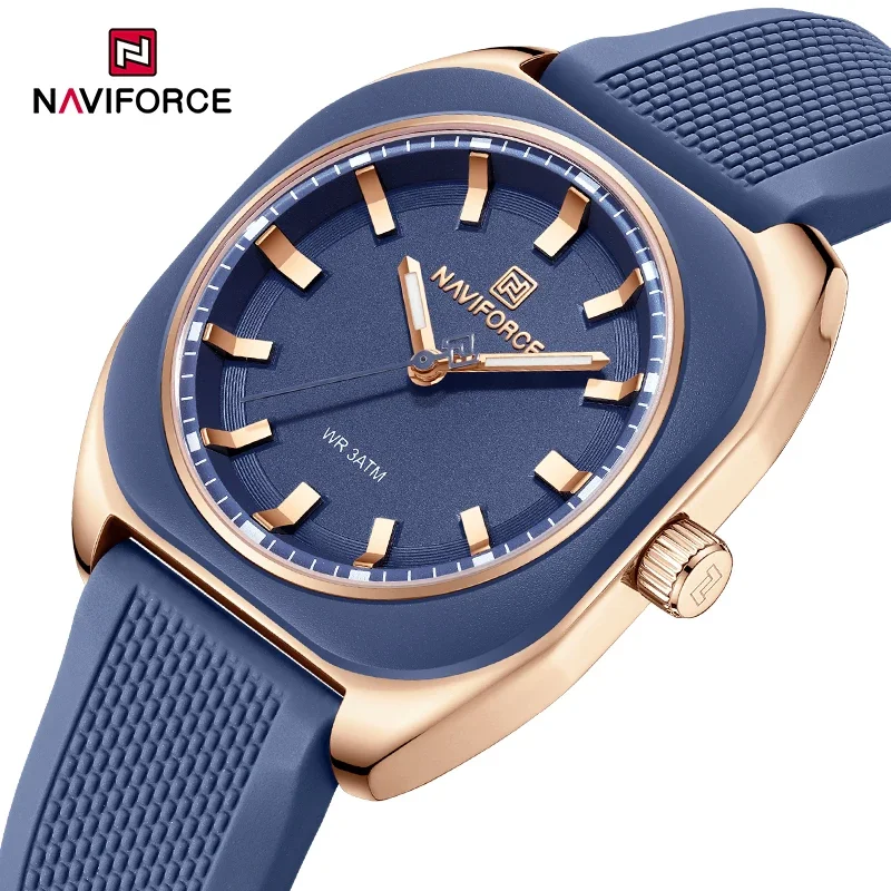 NAVIFORCE Original Casual New Women Watch 3ATM Waterproof Quartz Ladies Bracelets Silicone Strap Luxury Wristwatch Reloj Mujer